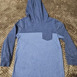 Carter's Two-Tone Blue Hooded Long-Sleeve Top